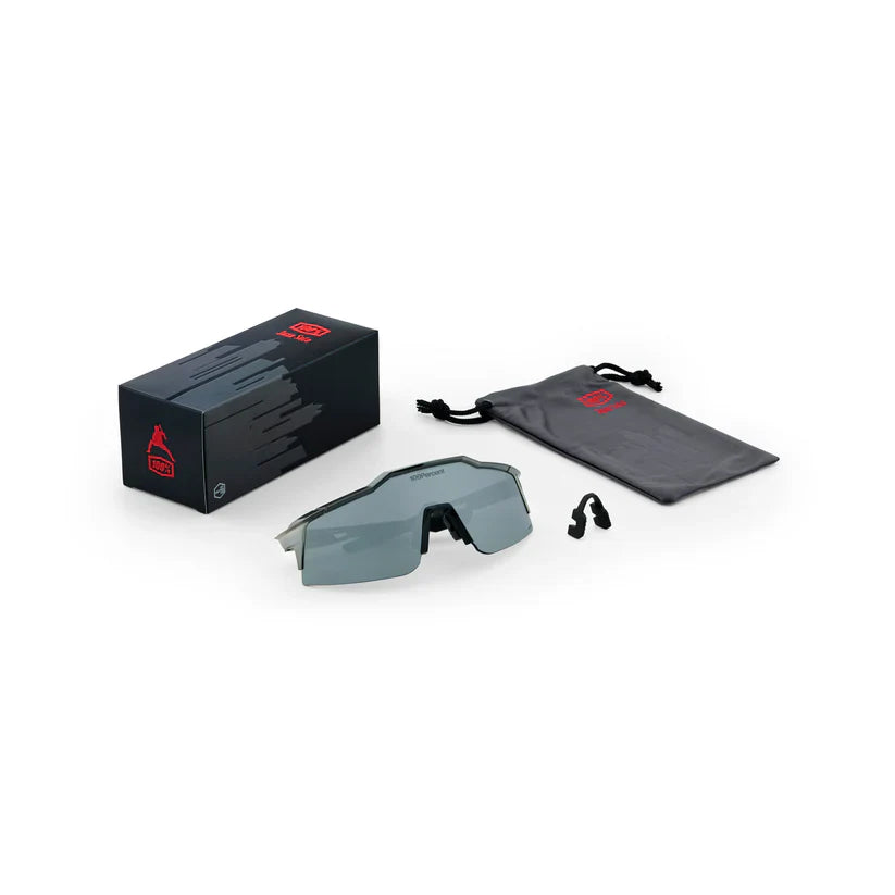 100% Speedcraft SL Sunglasses - Soto 1 Polished Black Chrome - HiPER Mercury Mirror Lens