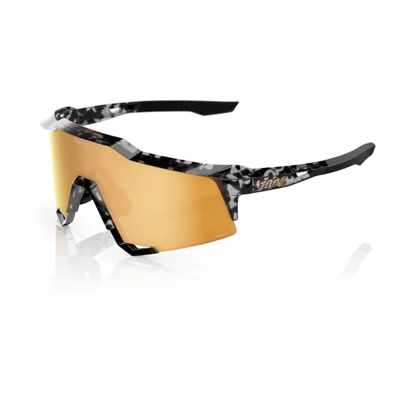 100% Speedcraft Sunglasses - Money Mike 3 Polished Black Tortoise HiPER 24K Gold Mirror Lens