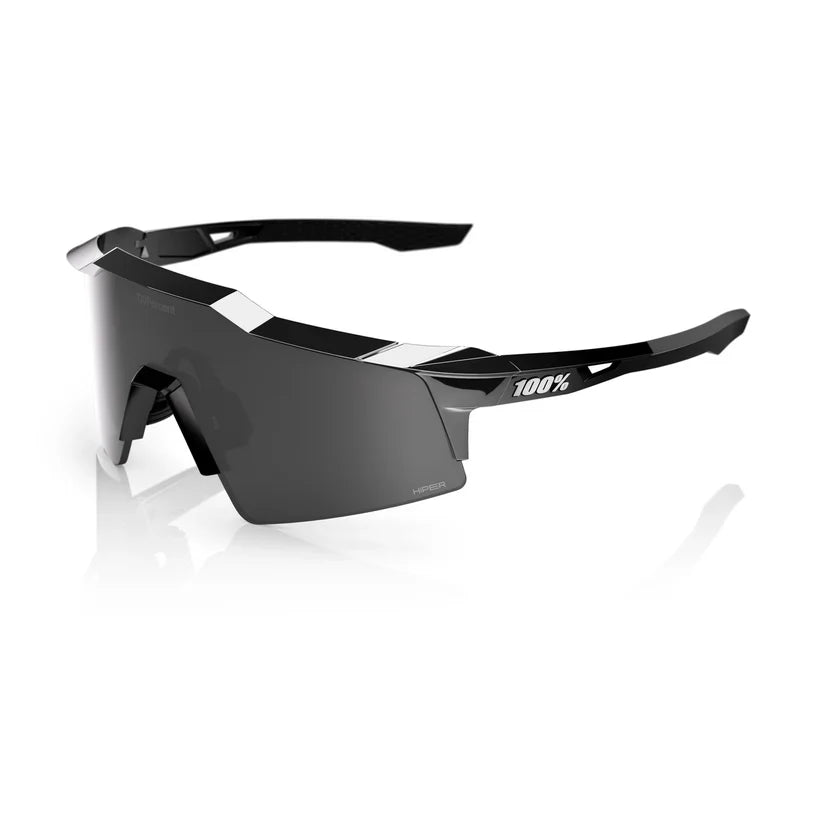 100% Speedcraft SL Sunglasses - Soto 1 Polished Black Chrome - HiPER Mercury Mirror Lens