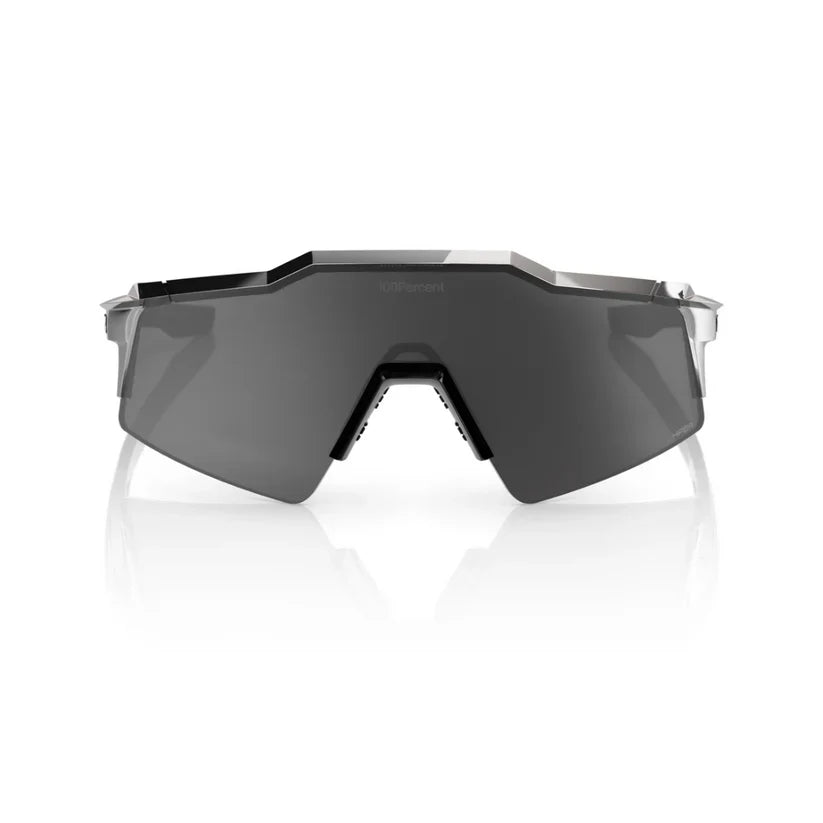 100% Speedcraft XS Sunglasses - Soto 1 Polished Black Chrome - HiPER Mercury Mirror Lens