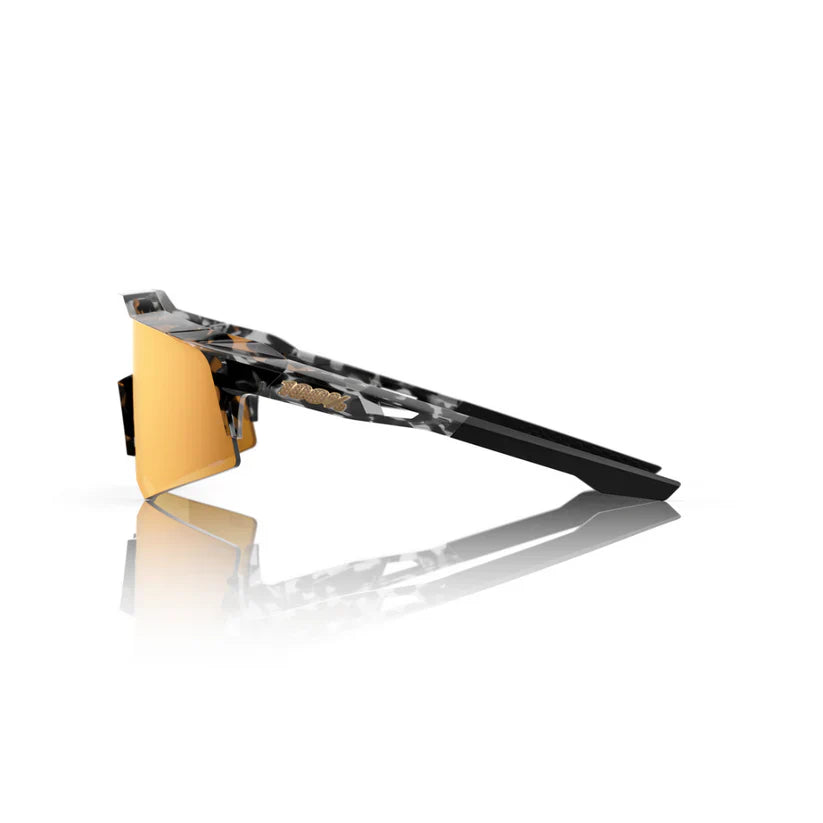 100% Speedcraft XS Sunglasses - Money Mike 3 Polished Black Tortoise HiPER 24K Gold Mirror Lens